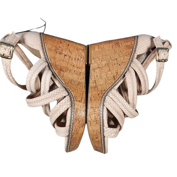 Sole Society Platform Wedge Heel Beige Strappy Sandals Womens 10B/EU40 Shoes EUC - Picture 7 of 11